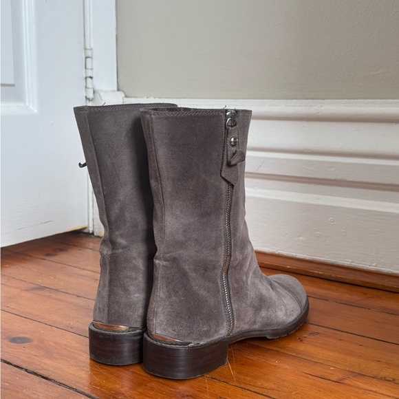 Stuart Weitzman Charcoal Suede Ankle Boots - Picture 4 of 8